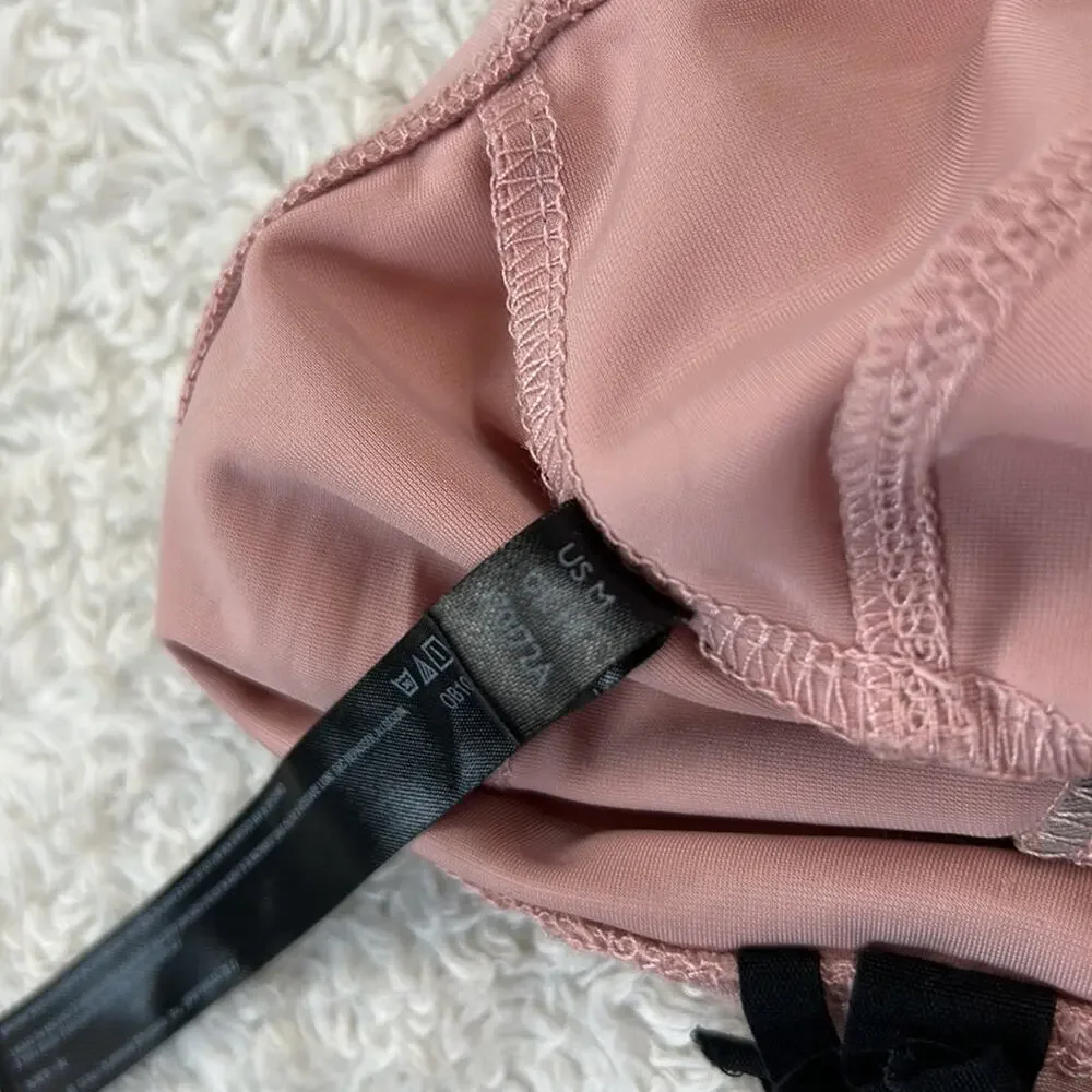 Out From Under Urban Outfitters pink and taupe stirrup leggings, size medium‎